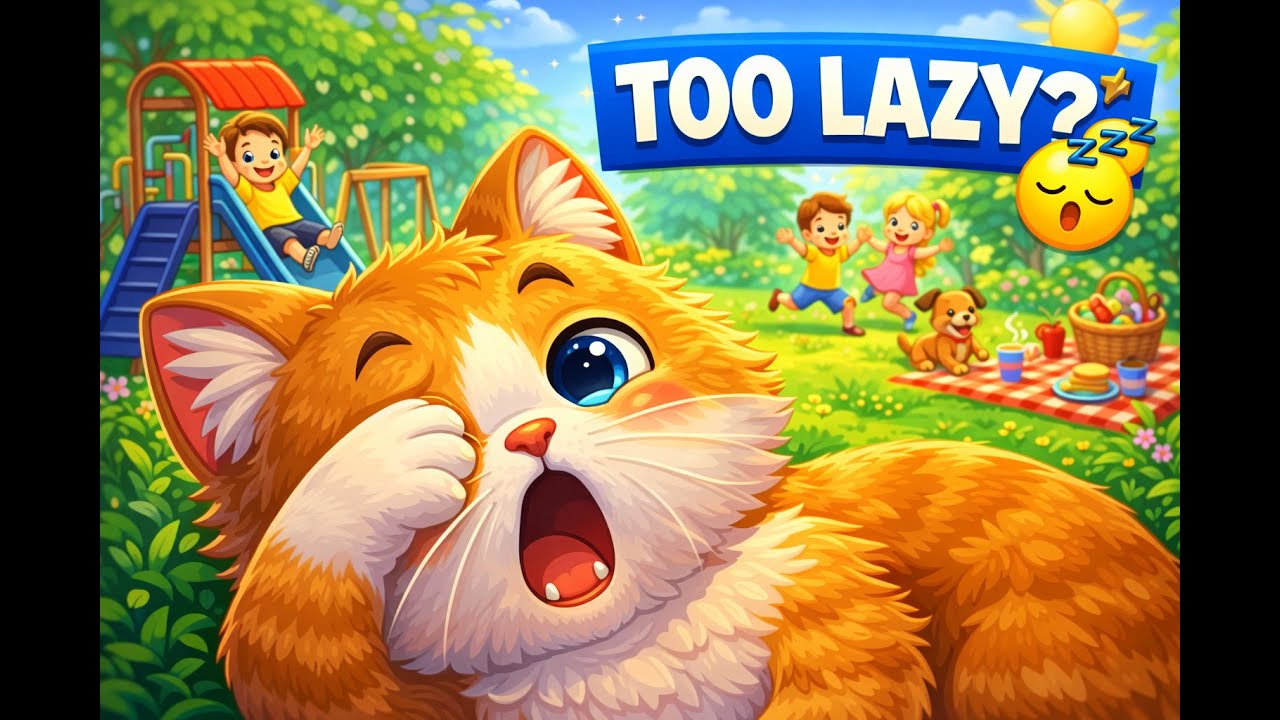 The Lazy Cat 🐱 | Moral Story for Kids | Learn Responsibility