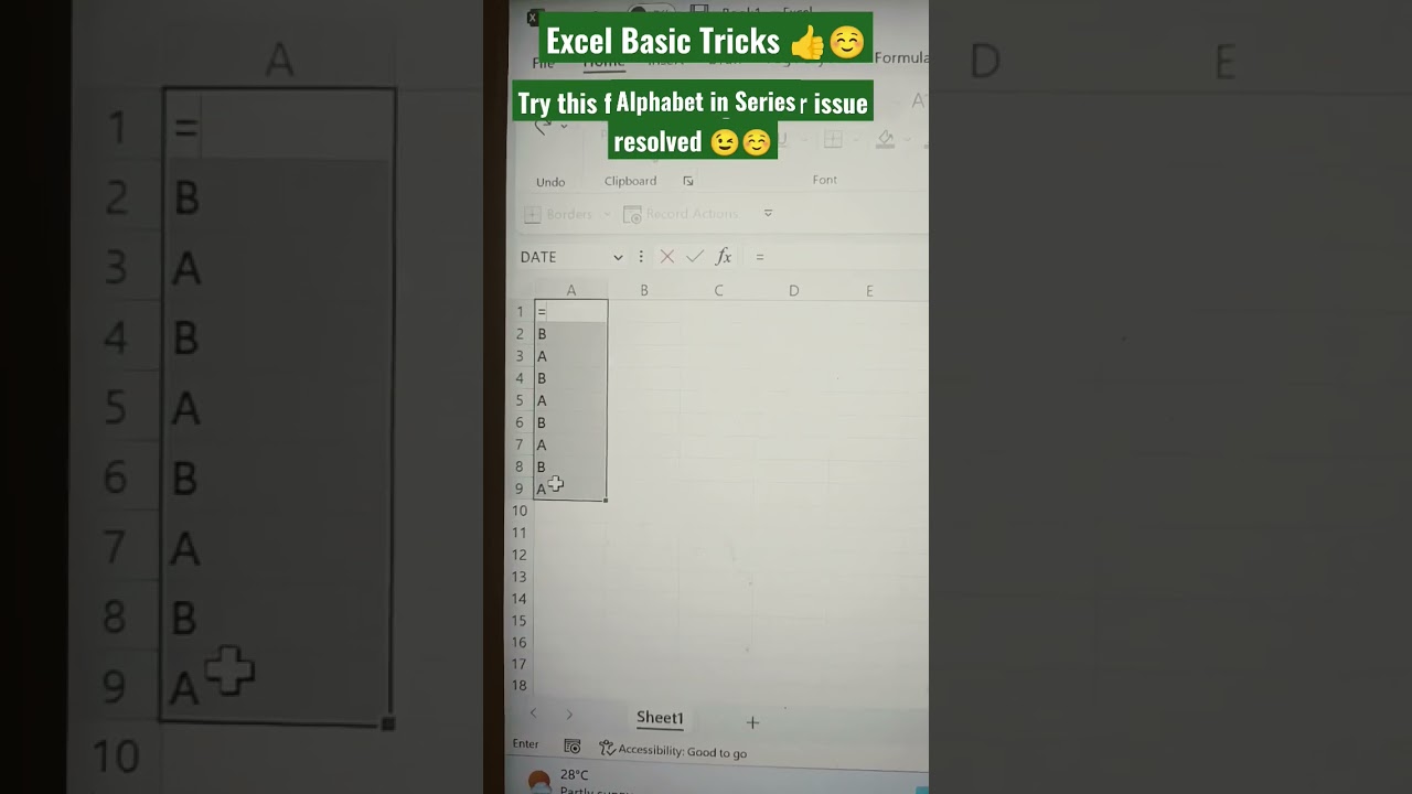 How to fill alphabet series in Excel l Excel fill series l