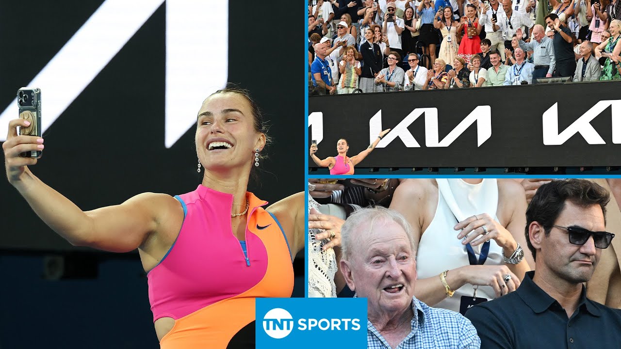 ICONIC SELFIE! 🤳 Aryna Sabalenka takes picture with Roger Federer & Rod Laver in Melbourne 🔥