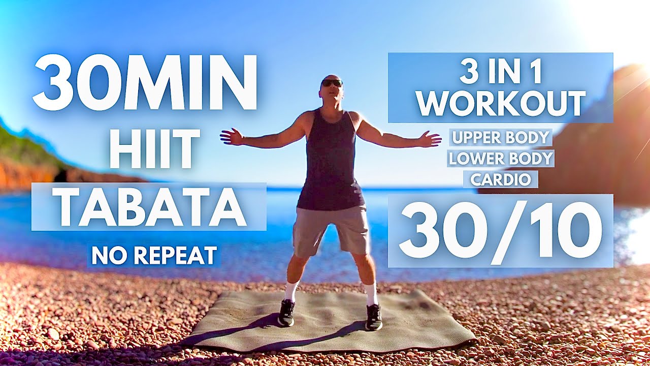 TABATA HIIT 30MIN / Full Body & Cardio Workout / Tabata 30/10 🔥NO REPEAT🔥