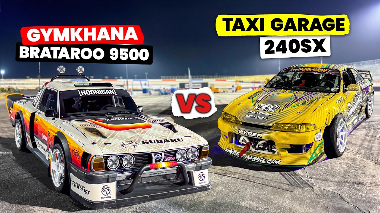 Огнедышащий Subaru Brataroo Трэвиса Пастраны против 470-сильного Nissan 240SX из Taxi Garage
