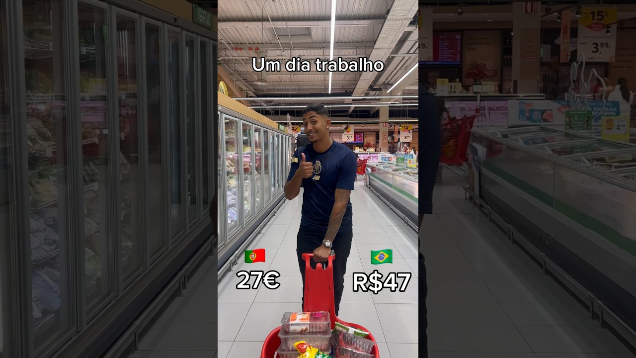 O que consigo comprar com 1 dia de sal&aacute;rio m&iacute;nimo entre brasil e Portugal  #morandofora #portugal