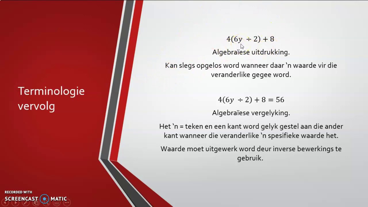 Funksies en verhoudings Graad 7 Kwartaal 2