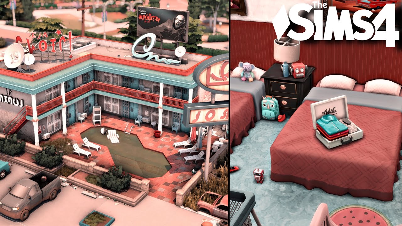 Del Sol Valley Motel | No CC | The sims 4 | Stop motion Speed build | 8 Apartments | For Rent