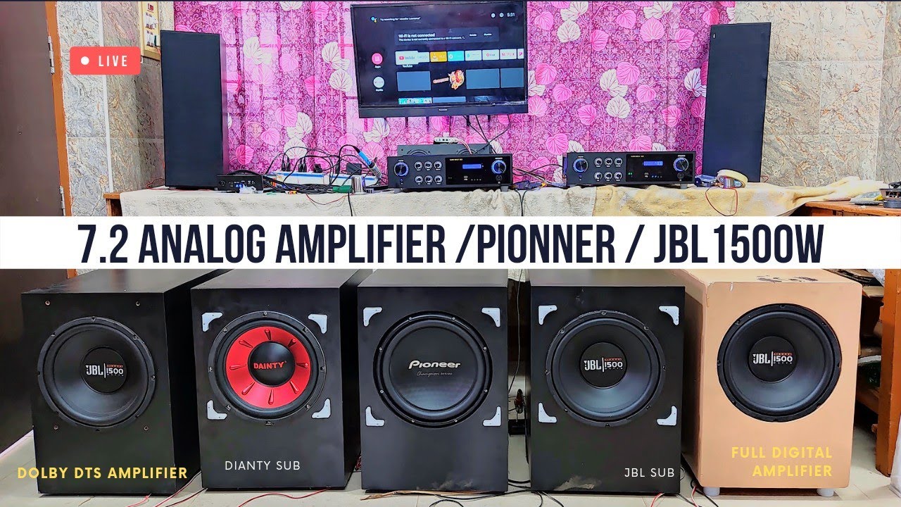 Pioneer / JBL1500W / Dianty subwoofer /7.2 Analog  Power  Amplifier  For Home Use Fitting Testing /