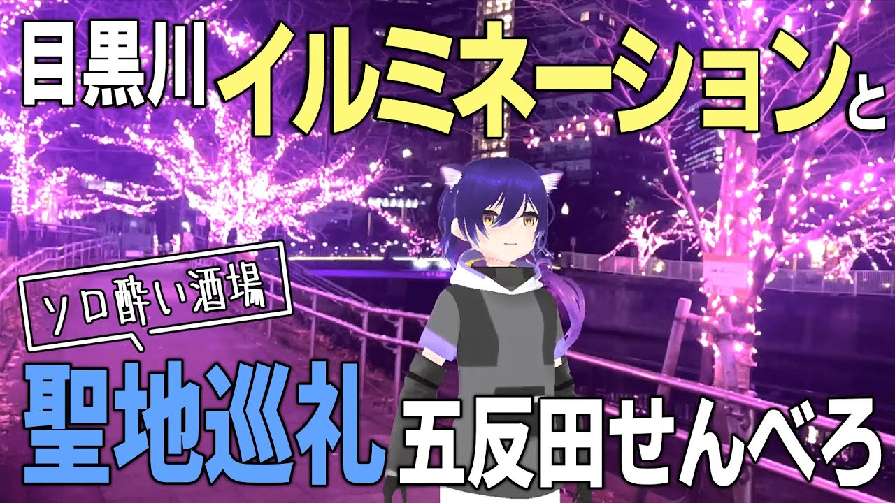 【ぼっち散歩】目黒川イルミネーションと聖地巡礼五反田せんべろ【Vlog】