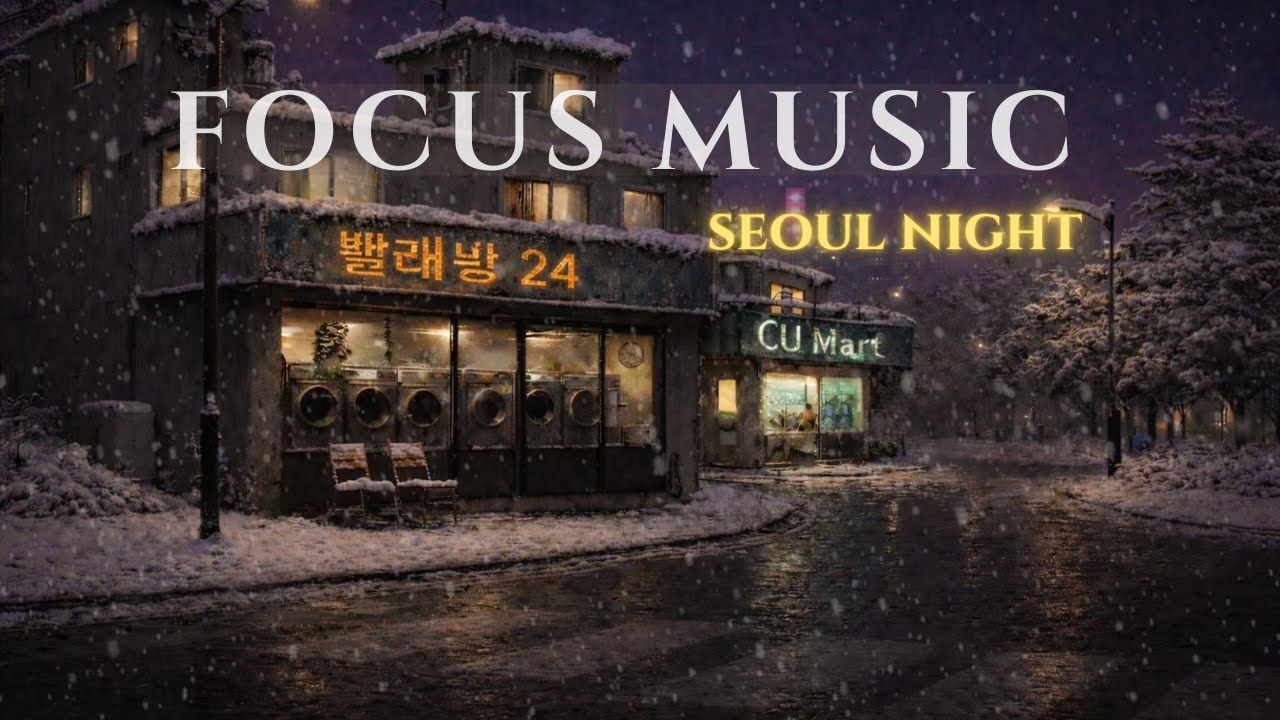 Late Night Focus — Snowy Korean Laundromat