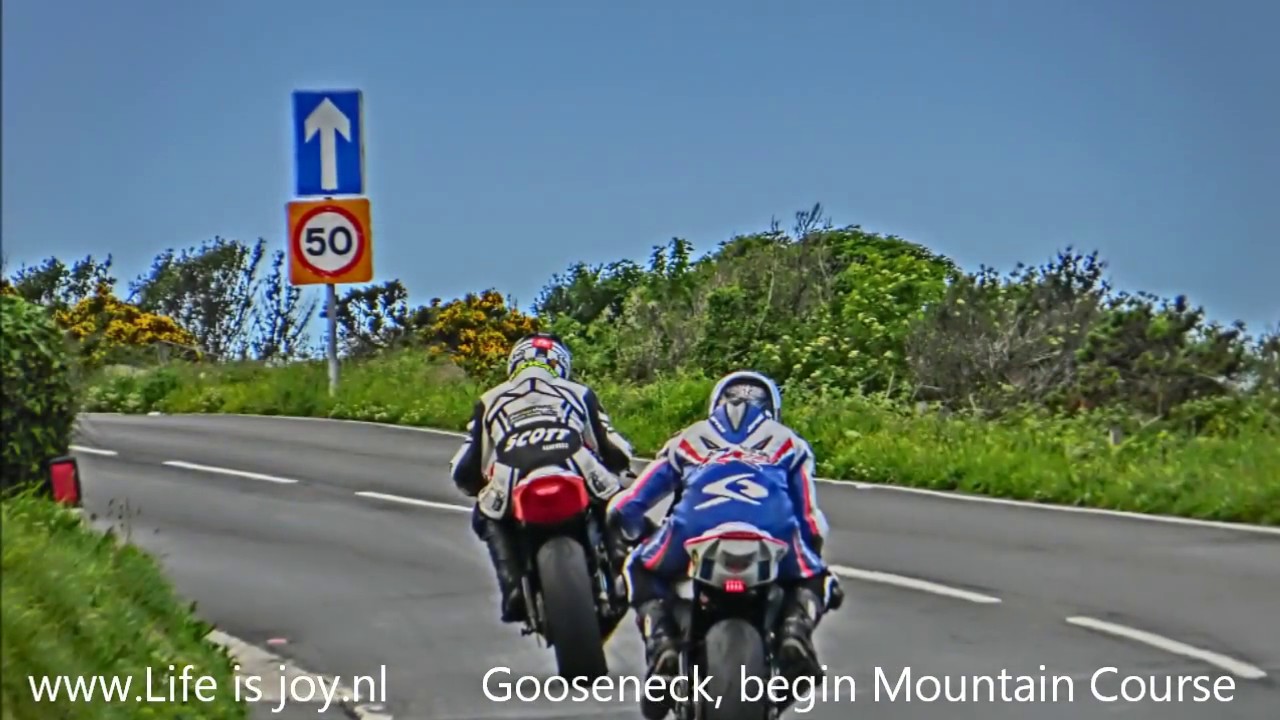TT week Isle of Man with races, Purple Helmets, Mad Sunday, RAF Red Arrows, Mountain course 14