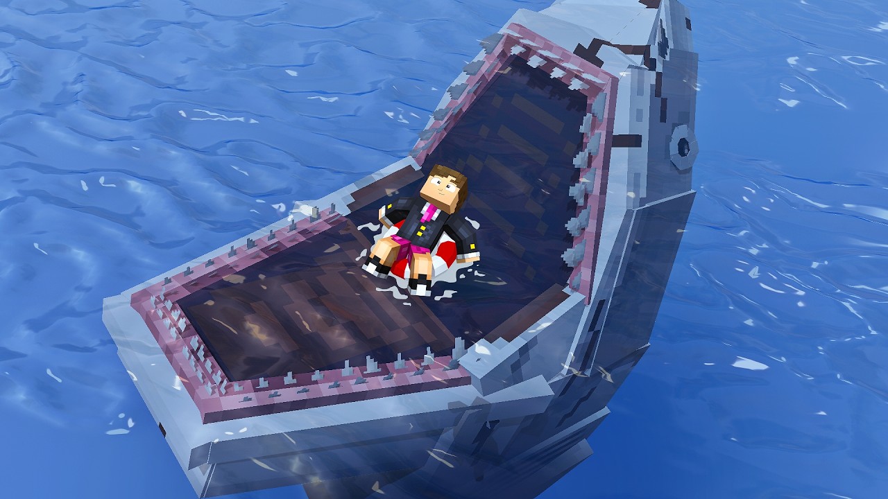 MAIOR TUBARÃO ME ATACOU NO MINECRAFT!