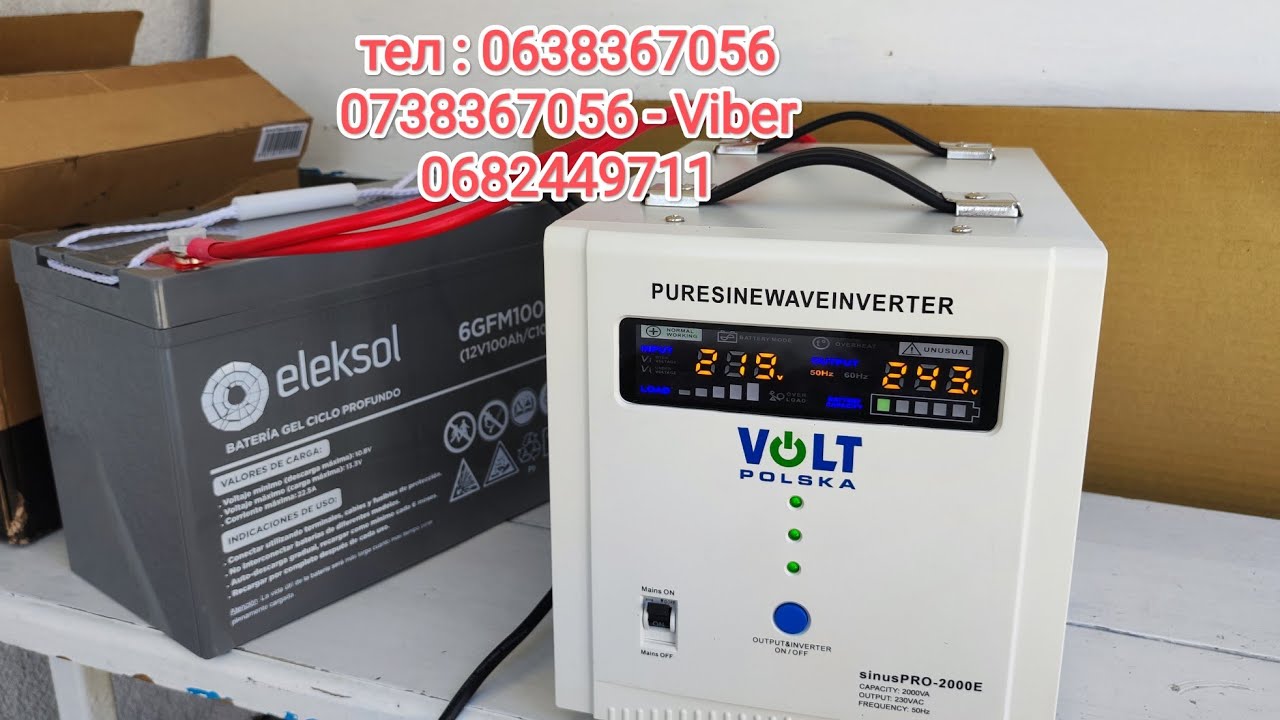 Продам Підключення потужного дбж під нагрузкою 2000E 2000W Volt Polska 12V Sinus pro чиста синусоїда