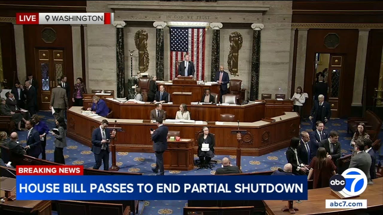 House passes bill to end partial government shutdown