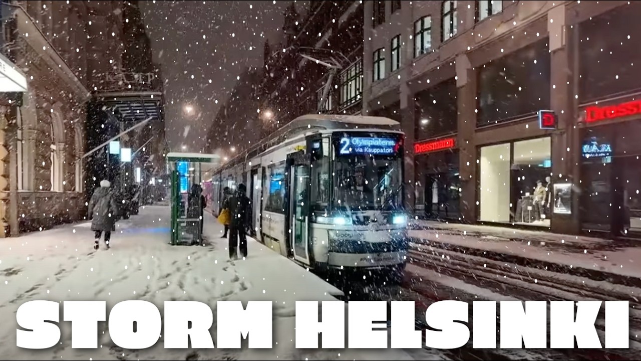 Heavy Snow Storm Walking Tour 🇫🇮 | Helsinki Finland 2025 4K