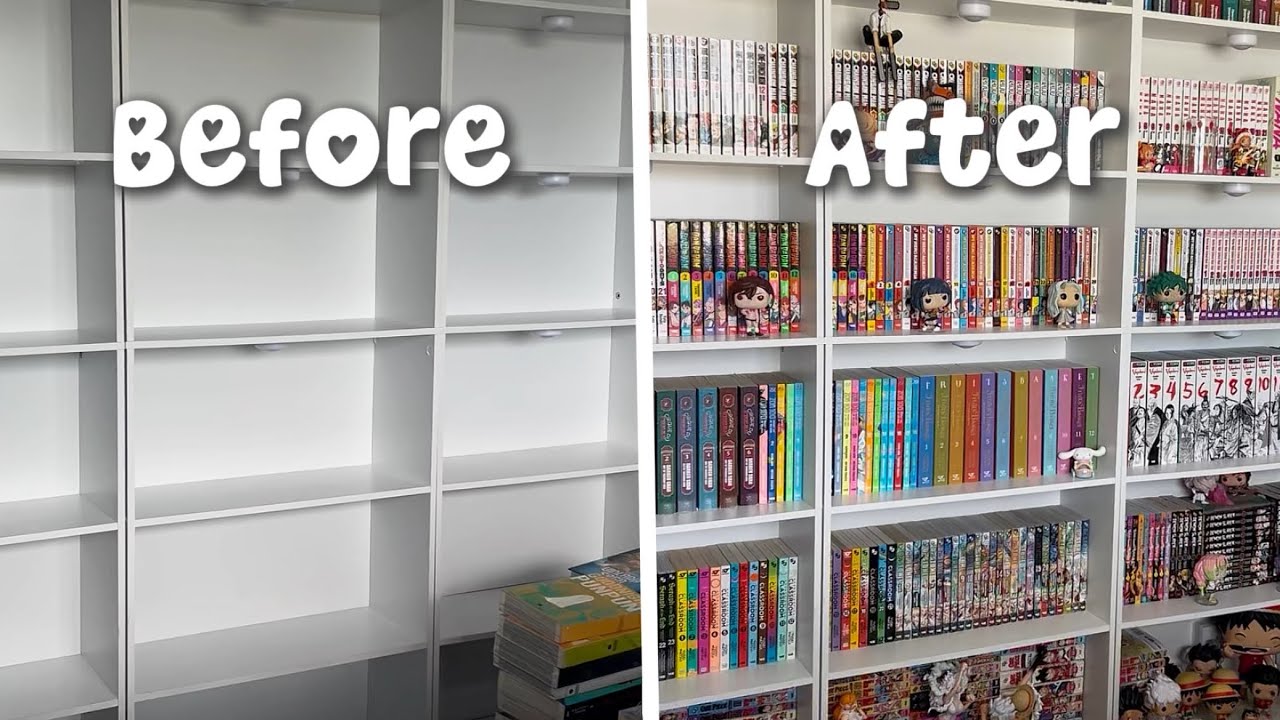 MASSIVE manga shelf reorganisation || asmr, lofi, anime collection, manga collection.