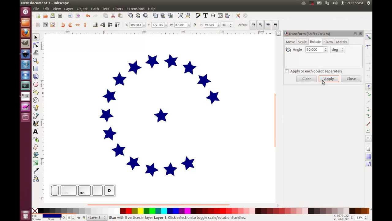 Inkscape - Repeating Duplicate+Object Transformation Tool