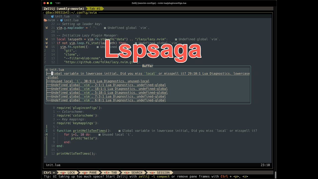 lspsaga - Weekly Neovim Plugin