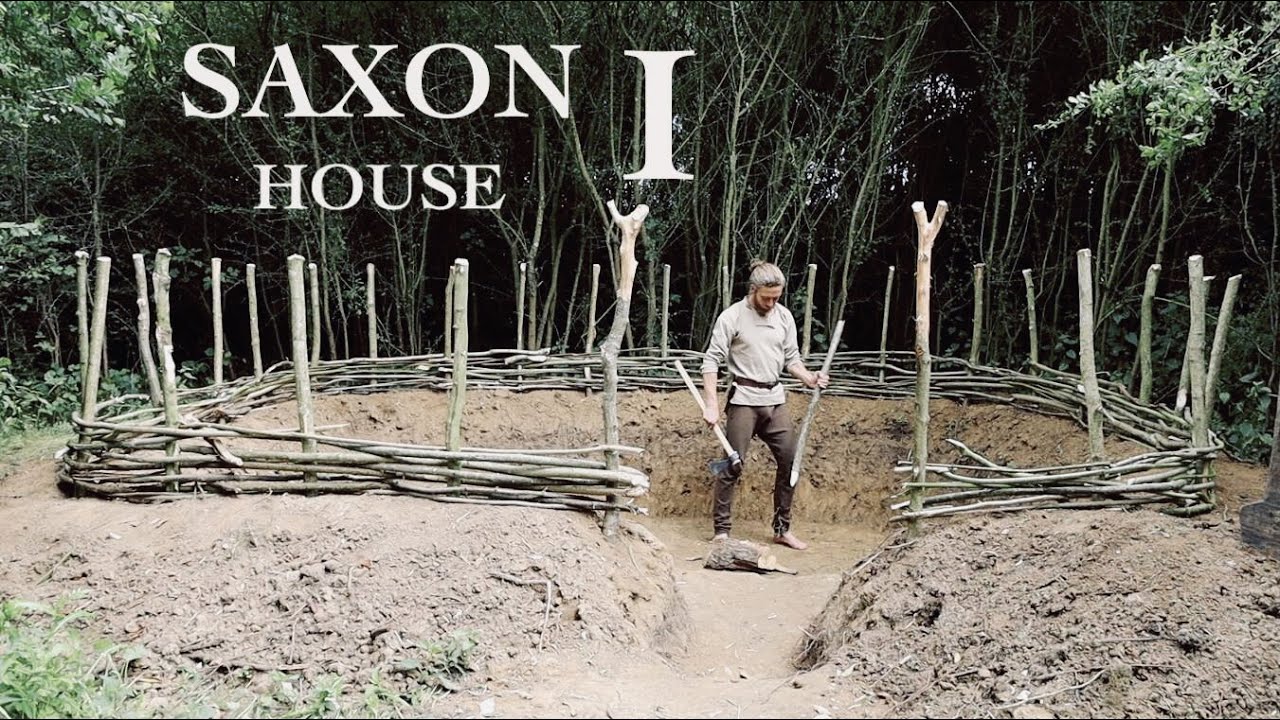Building an Anglo-Saxon Pit House with Hand Tools - Part I | Medieval Primitive Bushcraft Shelter