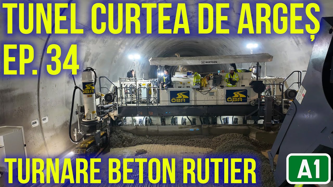 AUTOSTRADA A1 TUNEL Curtea de Argeș Ep. 34 - CUM se toarnă betonul rutier 29.11.2025