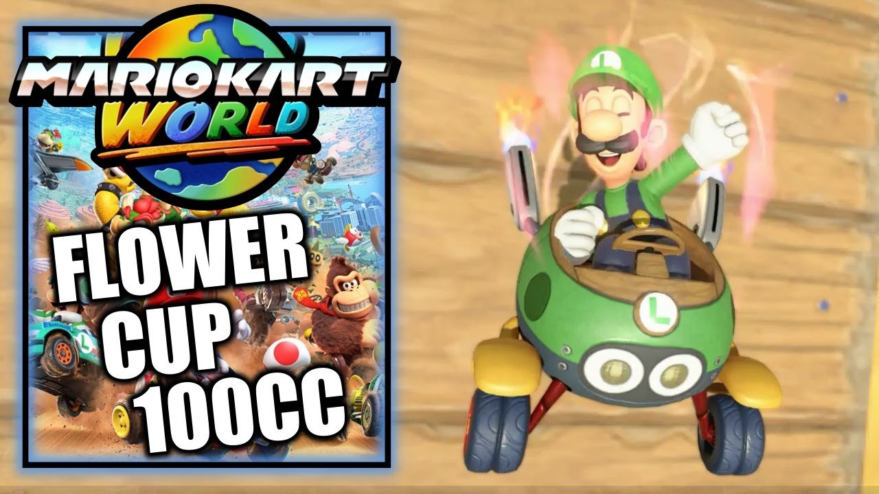 Mario Kart World – Flower Cup 100CC - Luigi Gameplay