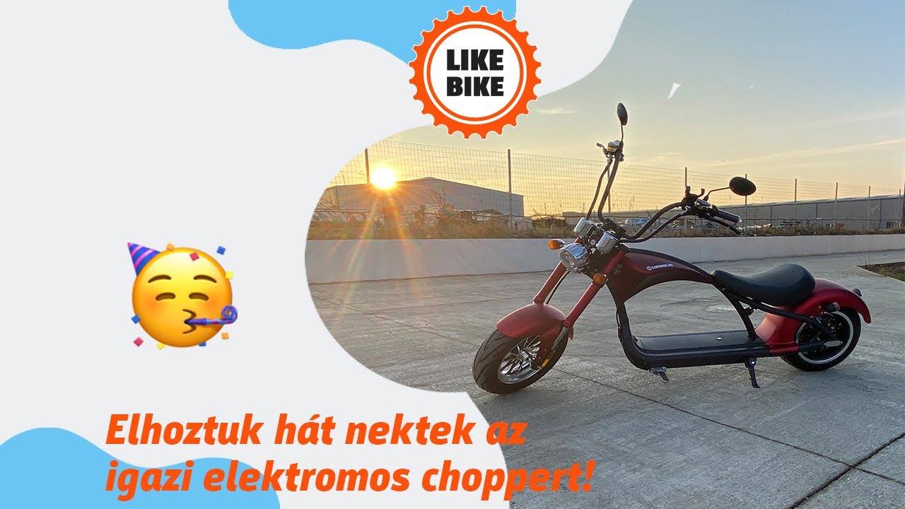 Elhoztuk sz&aacute;motokra az igazi elektromos choppert! LIKEBIKE Erock e-chopper 2000W 60V 30Ah Lithium