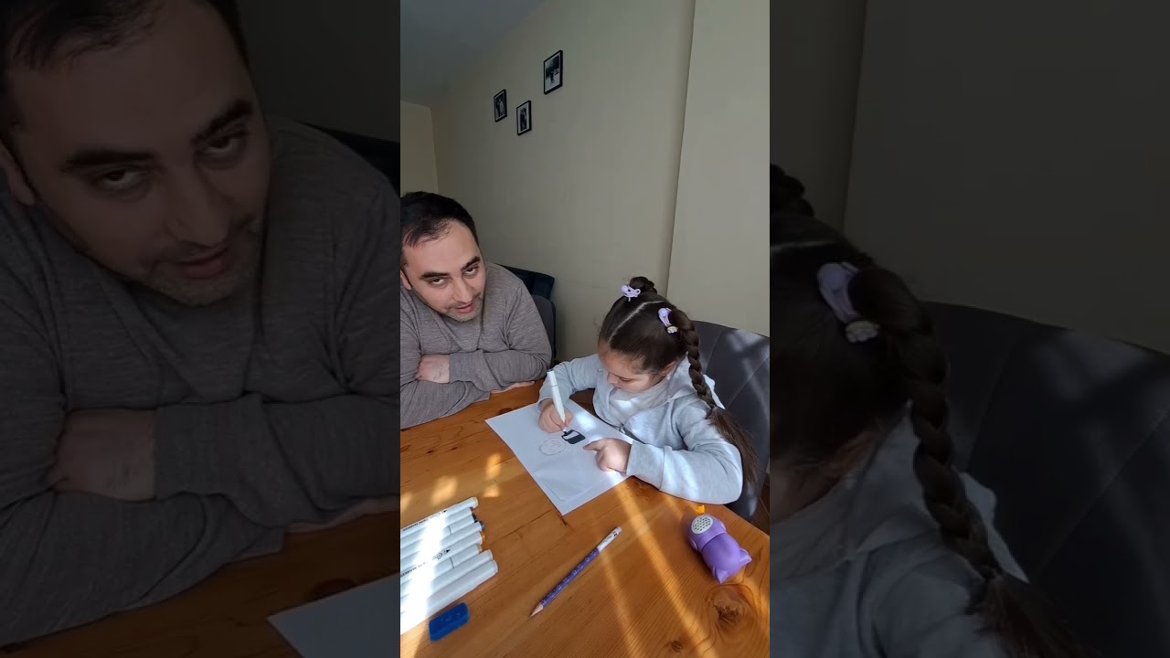 “Babamı en güzel ben çizerim dedim 🎨💙Asya’nın gözünden babası… Sizce benzemiş mi? 🥰#babakız #