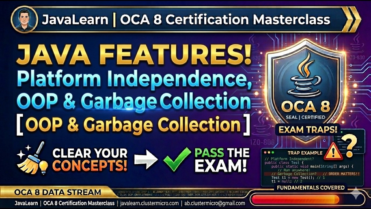 Java OCA 1Z0-808 | 1.5 Java Features | Platform Independence, OOP & Garbage Collection