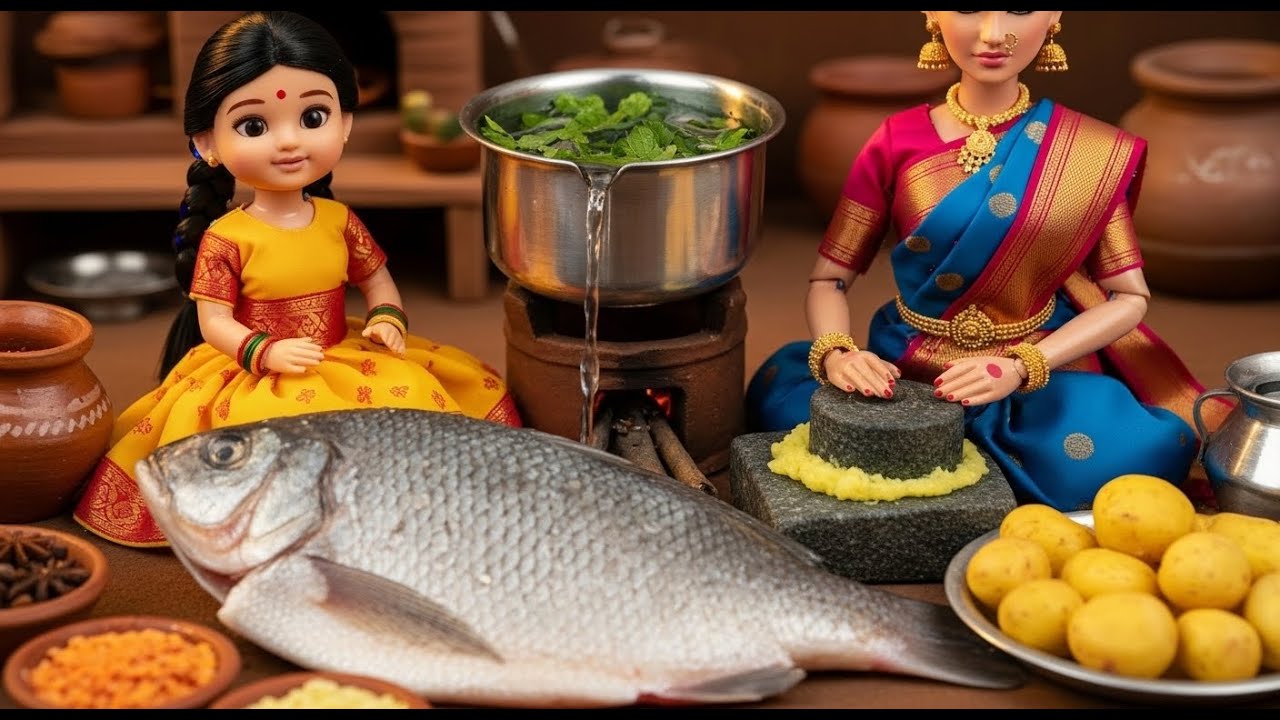 Crispy Fish Fry in Miniature Village | Slow ASMR Cooking 🐟