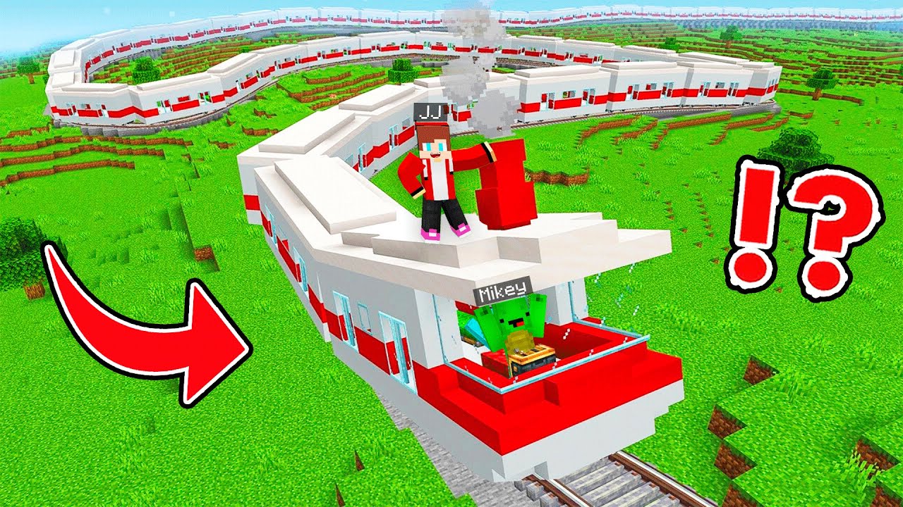 MAIZEN: Джей-Джей и Майки нашли самый длинный поезд — Minecraft Animation Джей-Джей и Майки