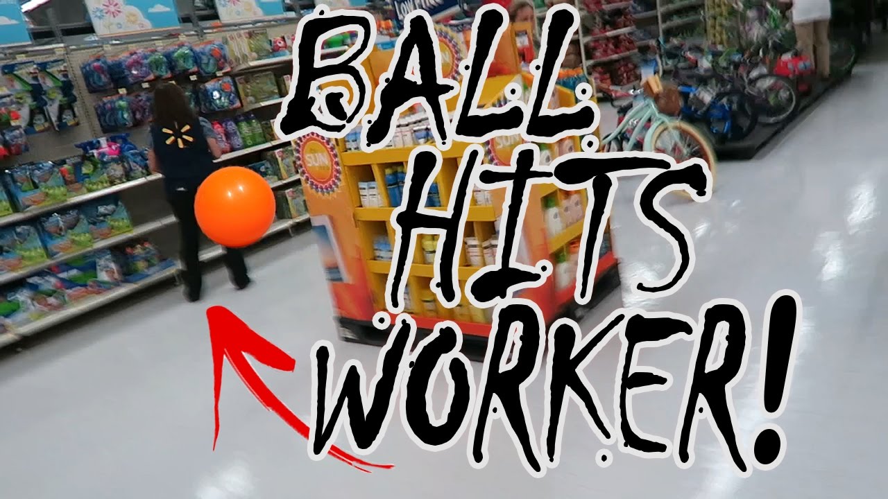 KICKBALL WITH STRANGERS! *BALL HITS WORKER*