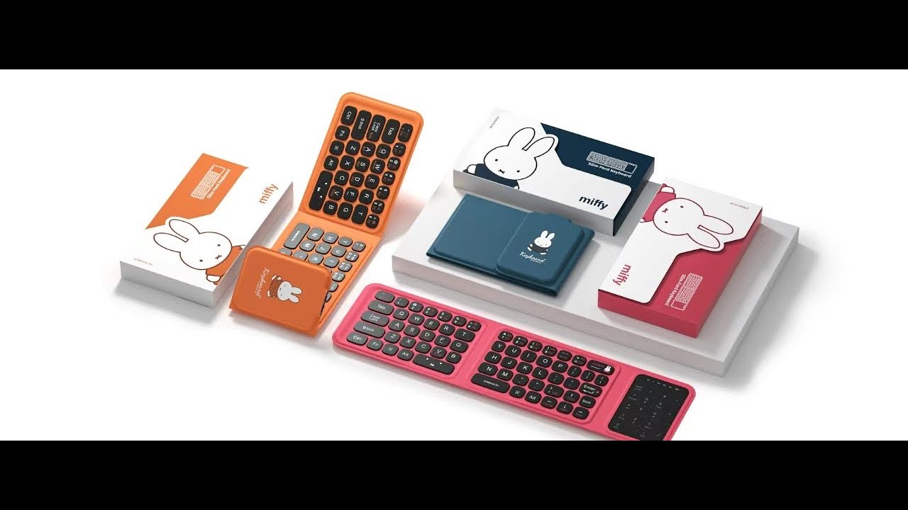 Miffy Triple-Fold Bluetooth Wireless Keyboard  dual-function Number Pad & Touchpad Mode by MIPOW