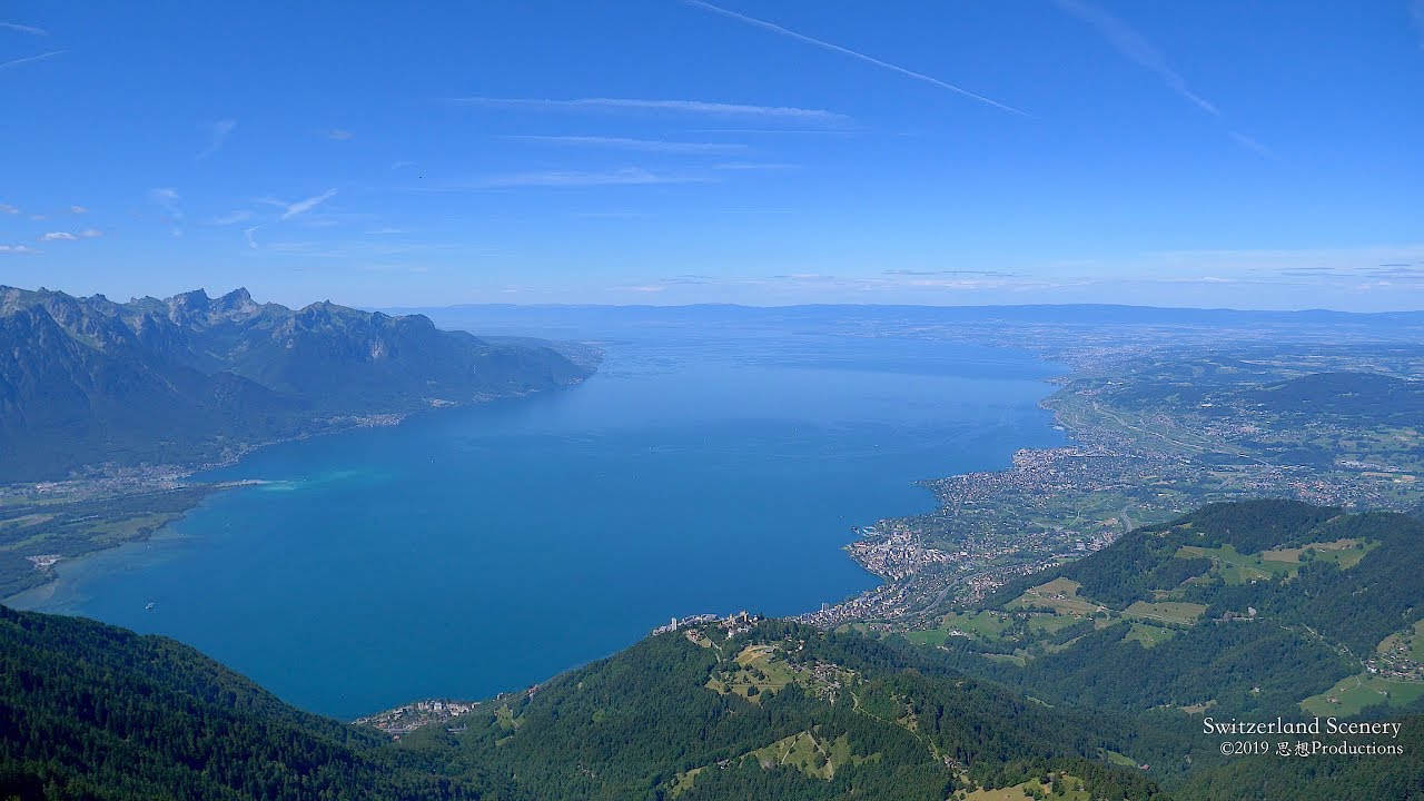 4K Rochers de Naye, Lake Geneva  Vaud SWITZERLAND アルプス山脈