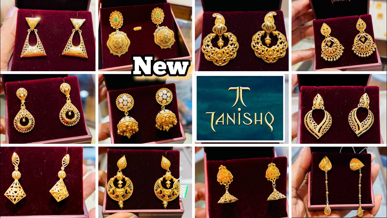 New 🔥 Latest Light weight Gold earrings design with price | Tanishq Daily wear to party wear earring