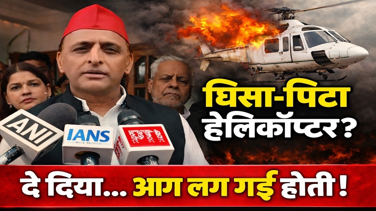 अखिलेश यादव बोले ' बताओ घिसा-पिटा हेलीकॉप्टर दिया आग लग गई होती ' ! Samajwadi Akhilesh