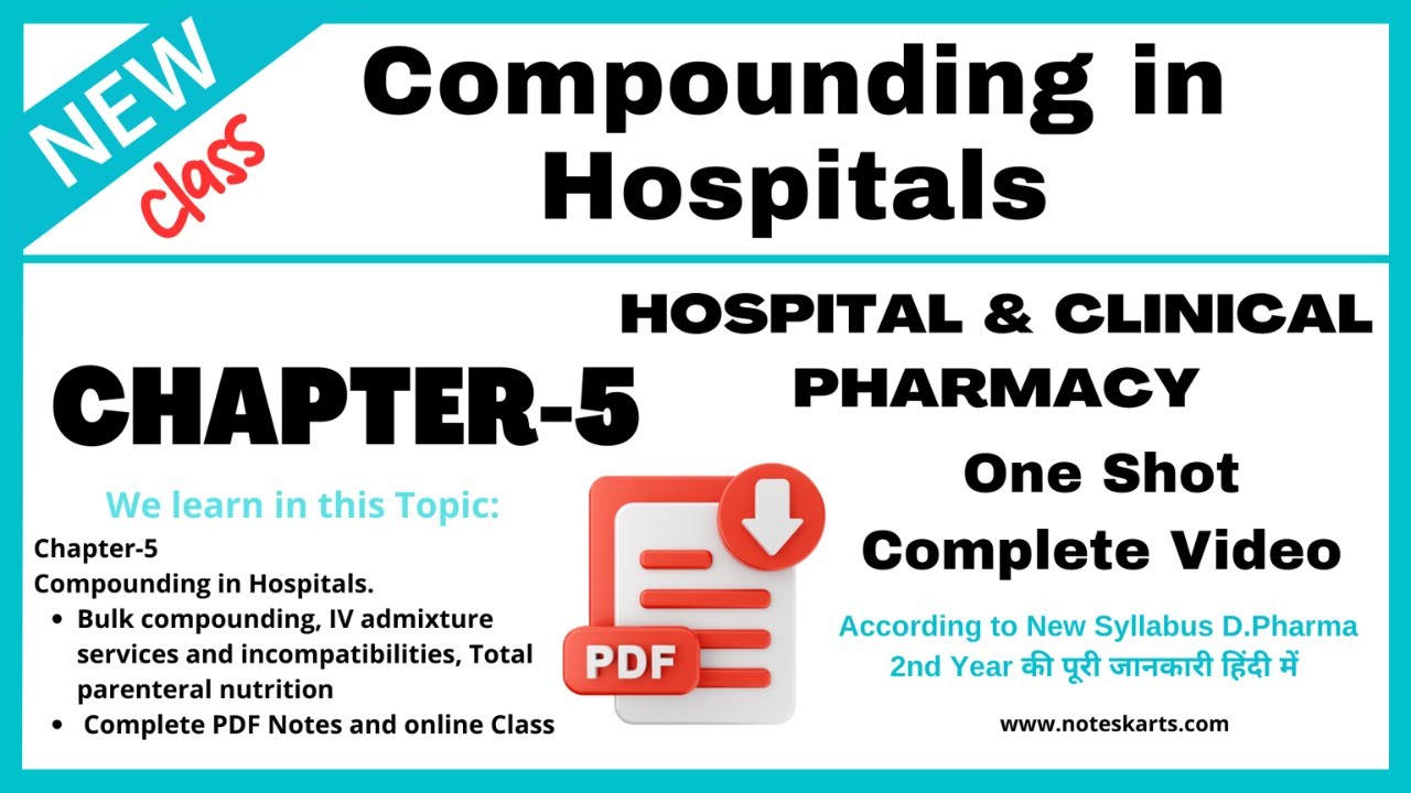 Chapter-5 | Compounding in Hospitals | Hospital and Clinical Pharmacy | Bulk compounding |