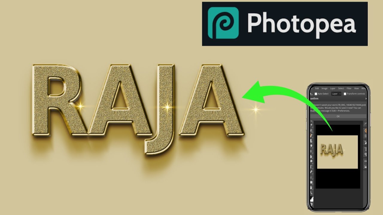 photopea text edition | font editing in photopea | font editing