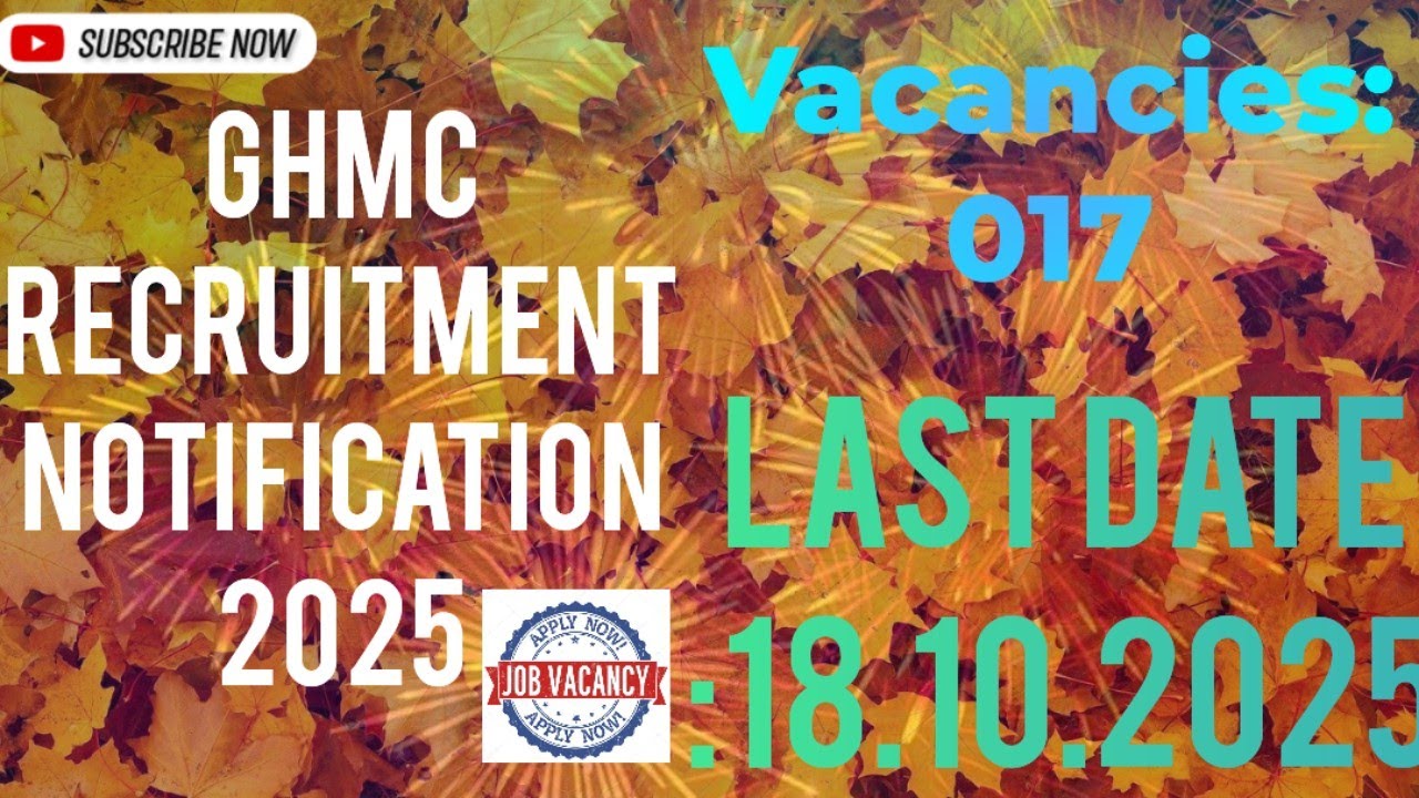 GHMC RECRUITMENT NOTIFICATION 2025 (contract based)