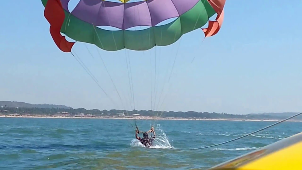 Parachute ride in Goa over Arabian Sea..