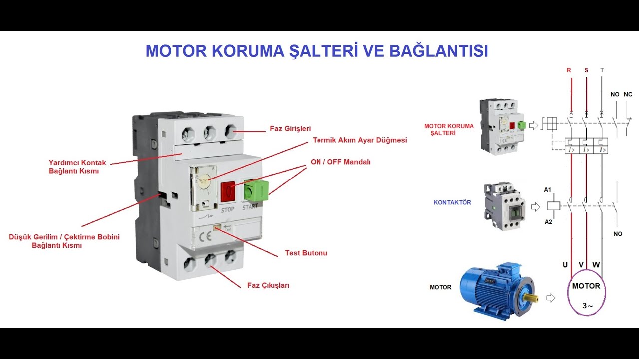 Motor Koruma Şalteri ve Bağlantısı Nasıl Yapılır? www.elektricotomasyon.com.tr #electricmotors