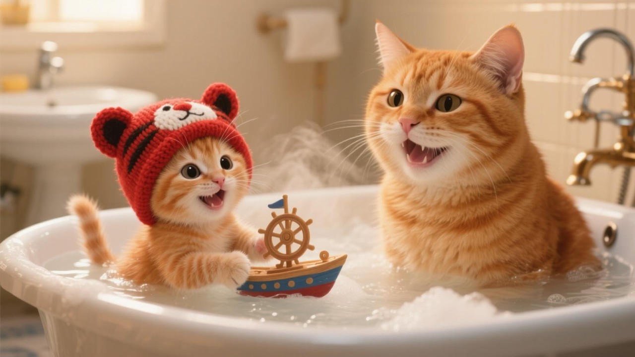 Welcome Home, Dad! ❤️Tiger-Hat Kitten & Cat Mama Prepared A Heartwarming Dinner For A Stormy Night