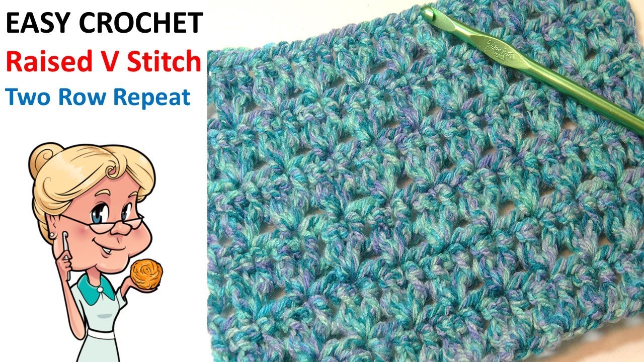 EASY CROCHET Raised V Stitch - Stitch of the Week - Tutorial - #CreativeGrandma
