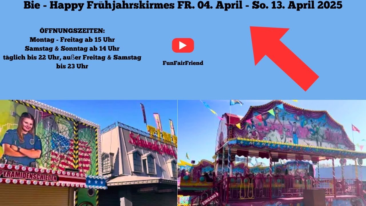 Aufbaurundgang Frühjahrskirmes Bielefeld vom 04.04 -13.04.2025 an der Radrennbahn