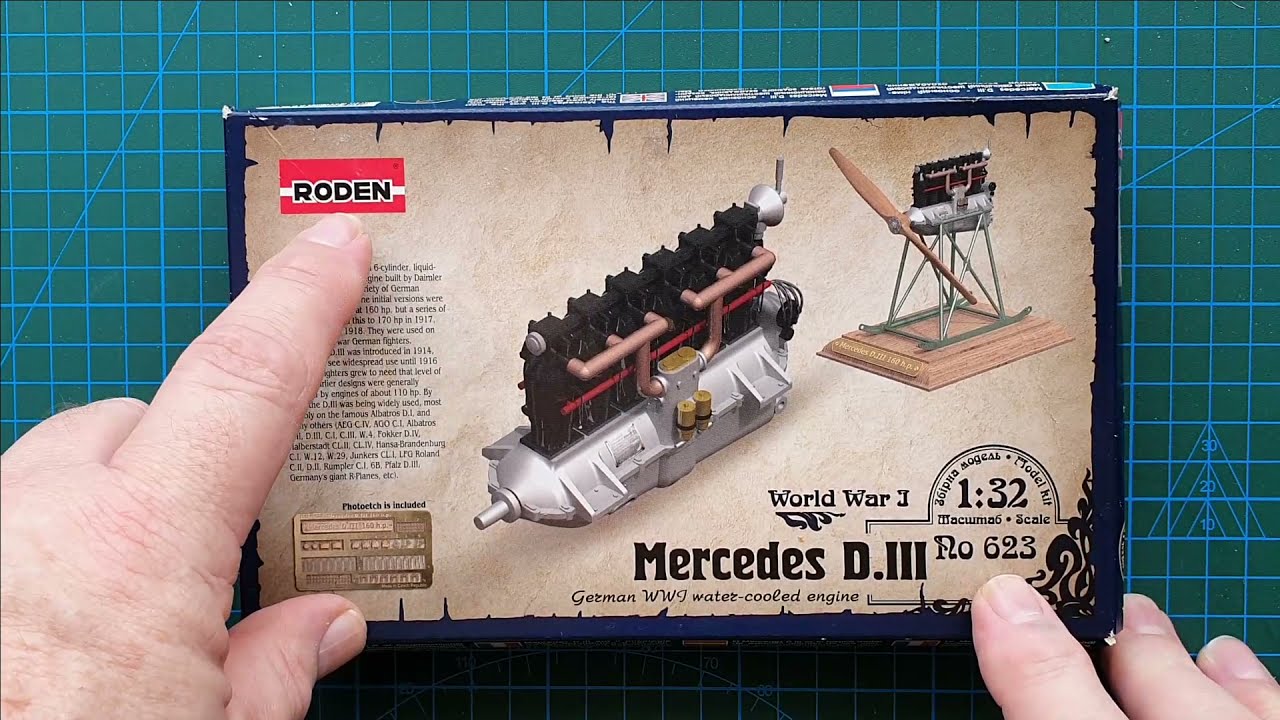 Roden 1/32 Mercedes DIII - German WW1 Aircraft Engine - Kit Review