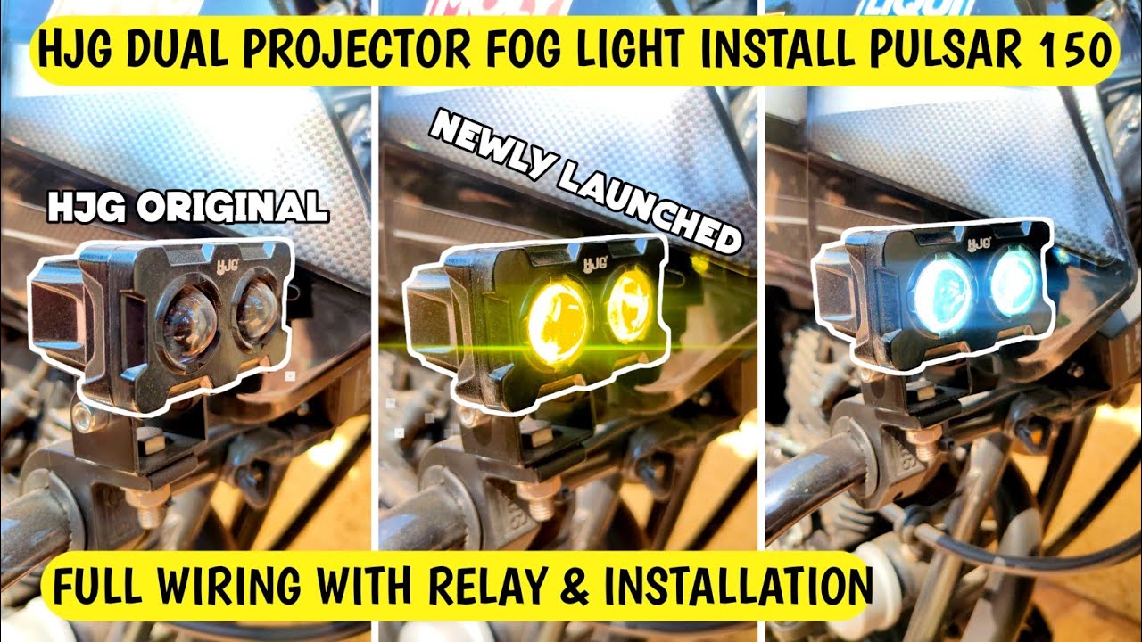 HJG Dual Colour Projector Fog Light Install In Pulsar 150 / Full Wiring With Relay & Installation