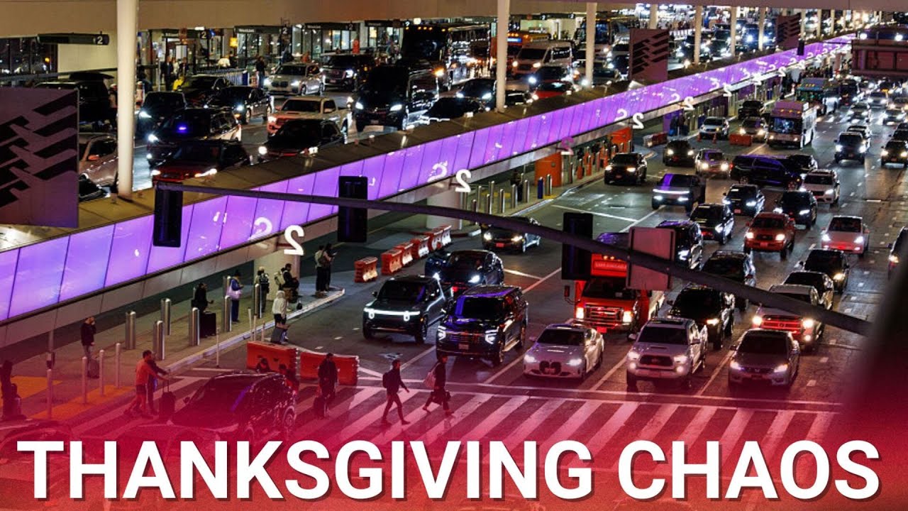 Chaos in US cities as Thanksgiving traffic chokes freeways and airports