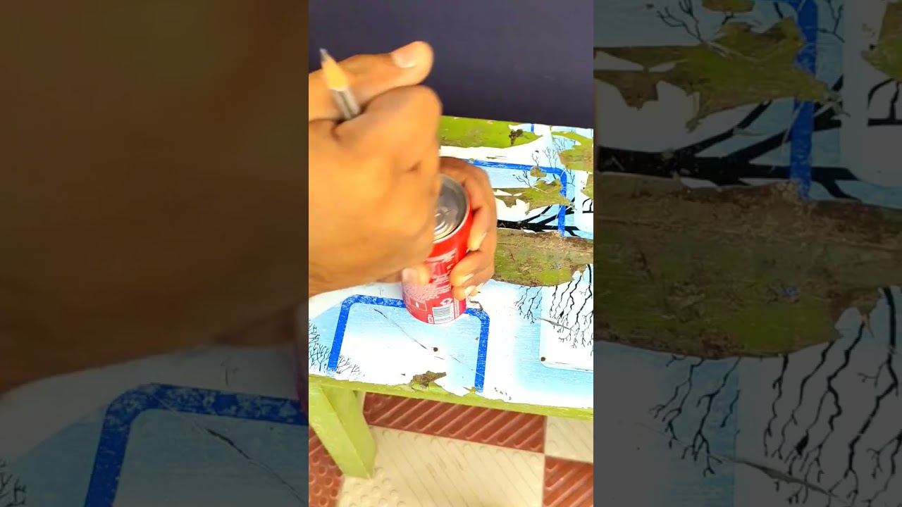 Coke tin open with stick or pencil experiment 😜#crazyteluguexperiments #shorts