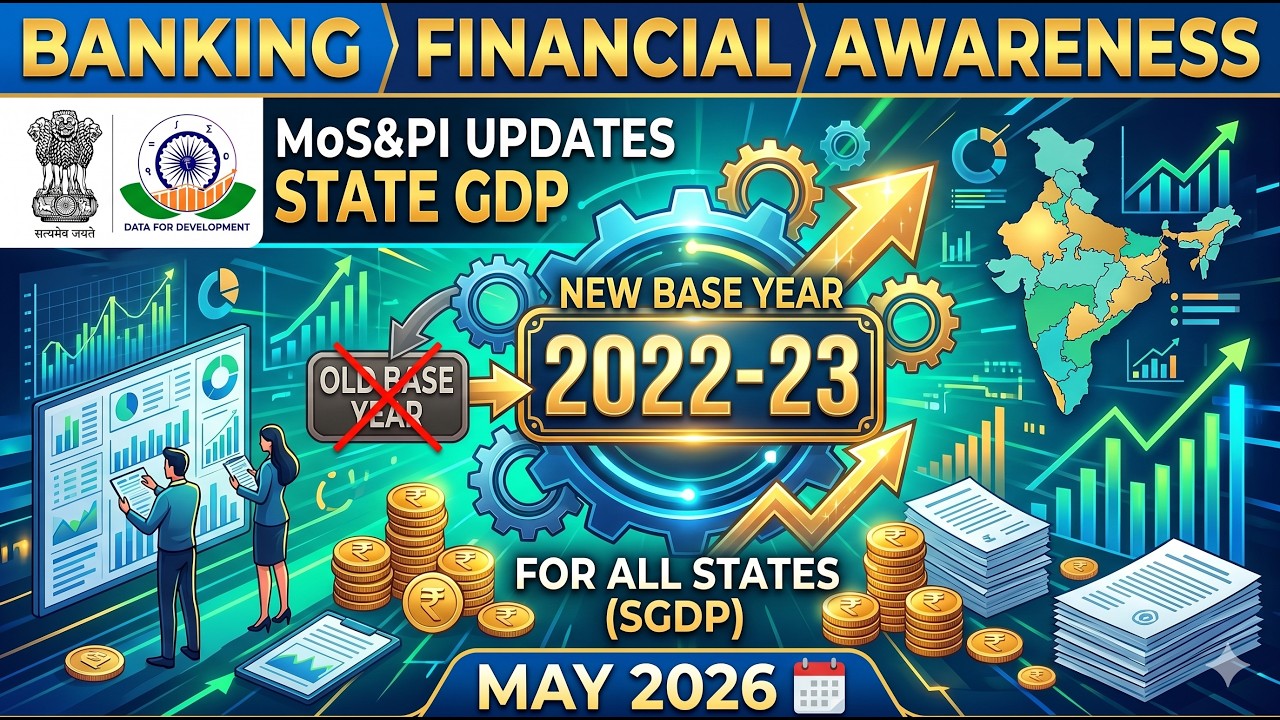 MoS&PI Updates State GDP Calculation with 2022-23 as New Base Year || BANKING AWARENESS
