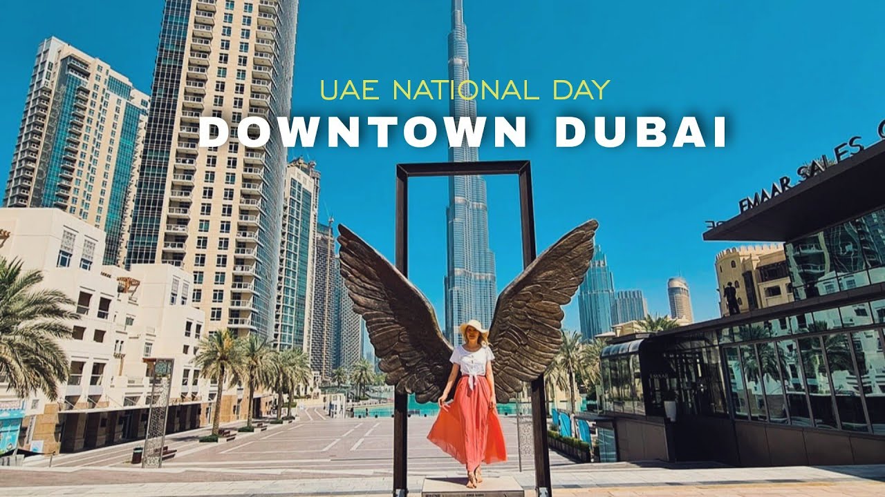 Burj Khalifa Downtown Dubai Walking Tour - Fountain Views 4K60fps