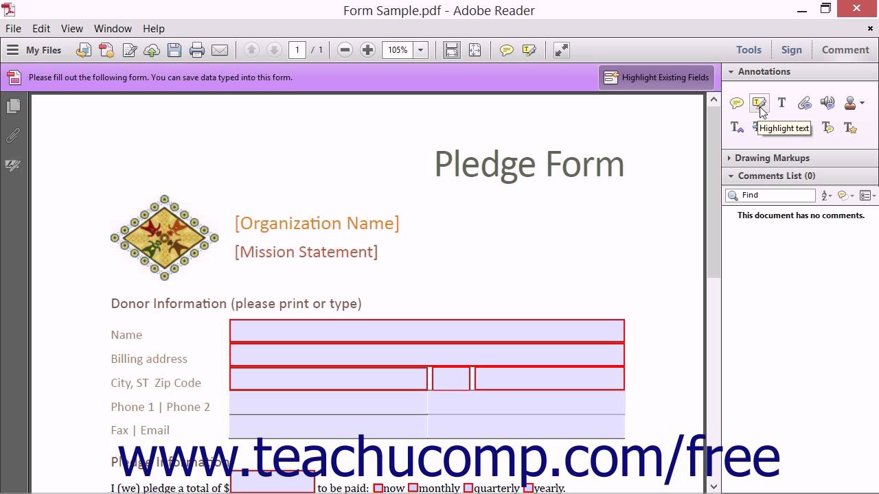 Adding Comments - Adobe Acrobat XI Training Tutorial Course