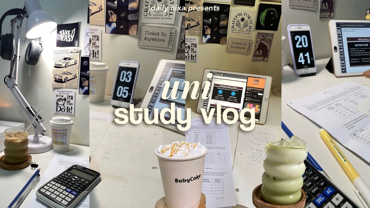 uni vlog 🎧 | intense studying, productive week, visiting a korean cafe 🍰☕️