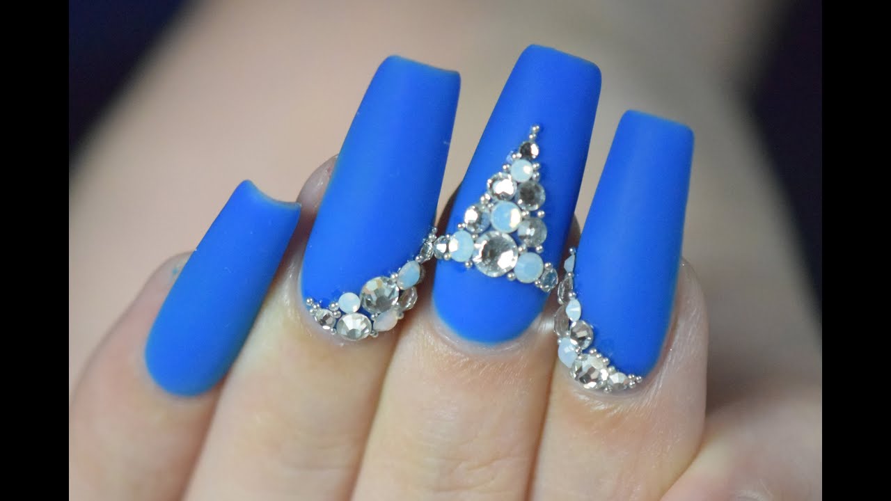 Stones on matte nails