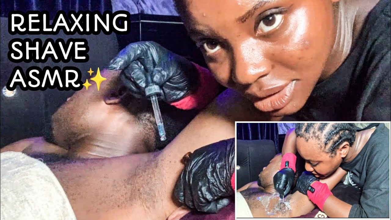 ASMR✨ armpit shaving, cleaning and massaging with soft gum chewing good for relaxing 🤗